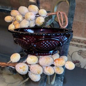 Avon Elegant Deep Ruby Glass Bowl - Home Art Accent